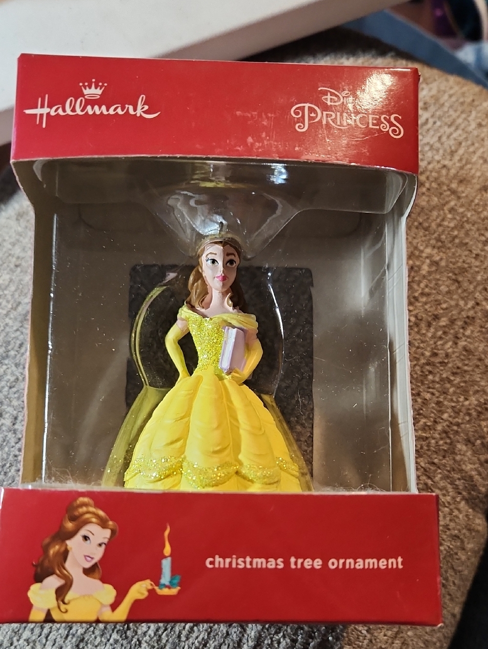 Hallmark Disney Belle Yellow Glitter Ballgown Ornament